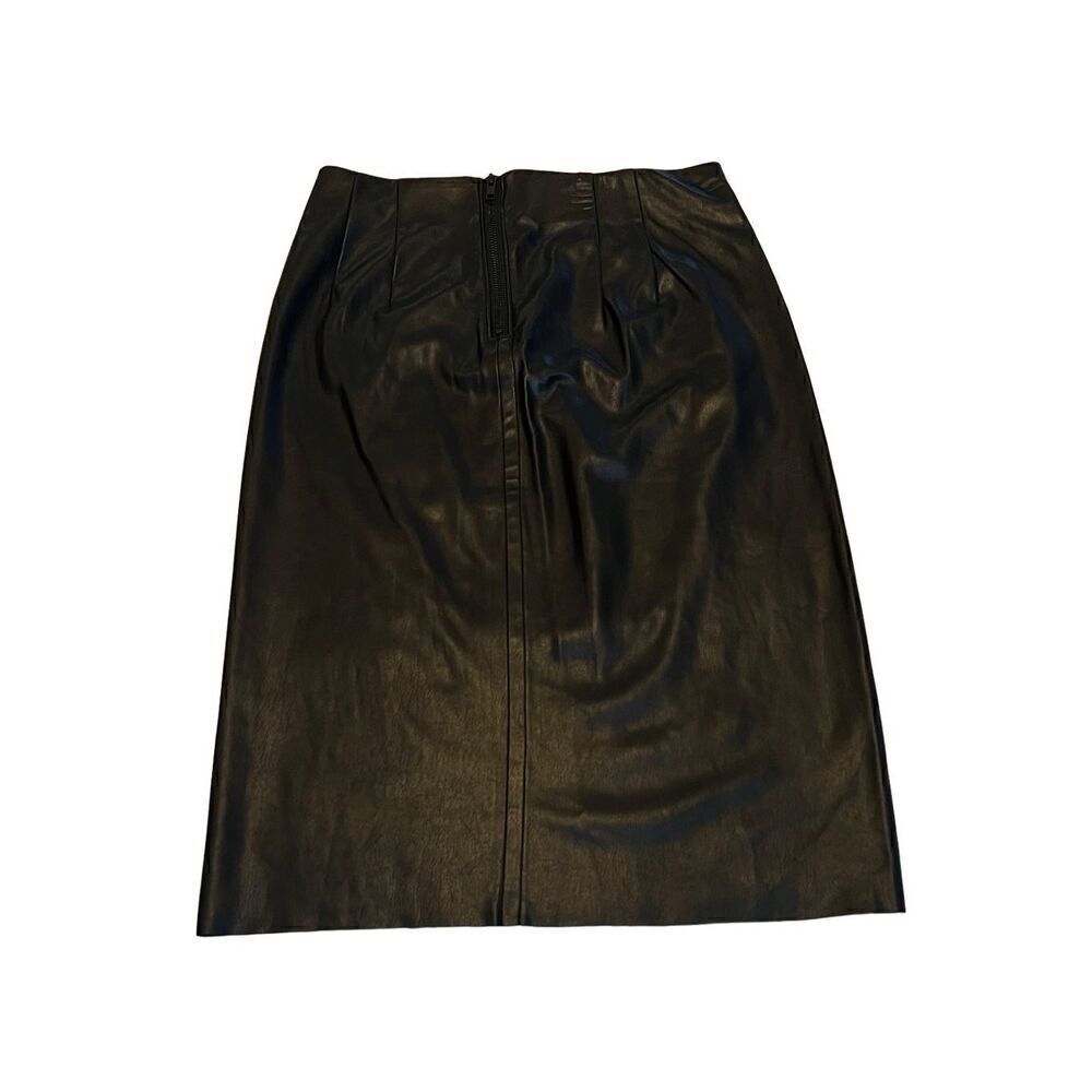 Ann Taylor Loft NWT Black Vegan Leather Pencil Skirt Straight Skirt Size 2
